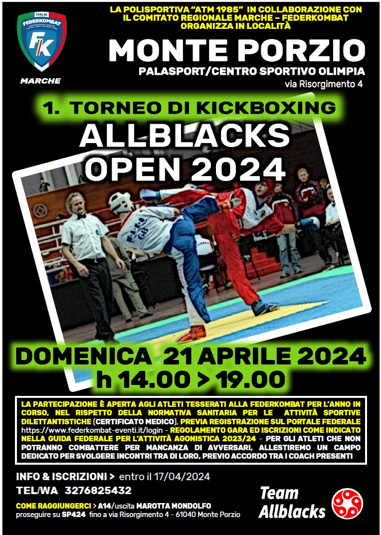 locandina torneo kickboxing 2024