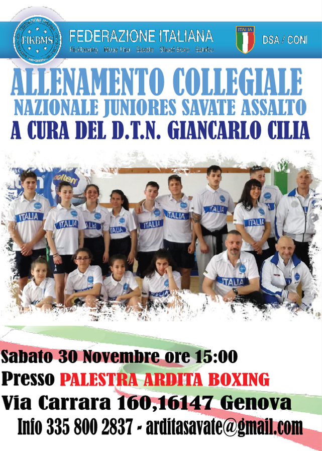 LOCANDINA COLLEGIALE SAVATE 30 11 2019 ARDITA