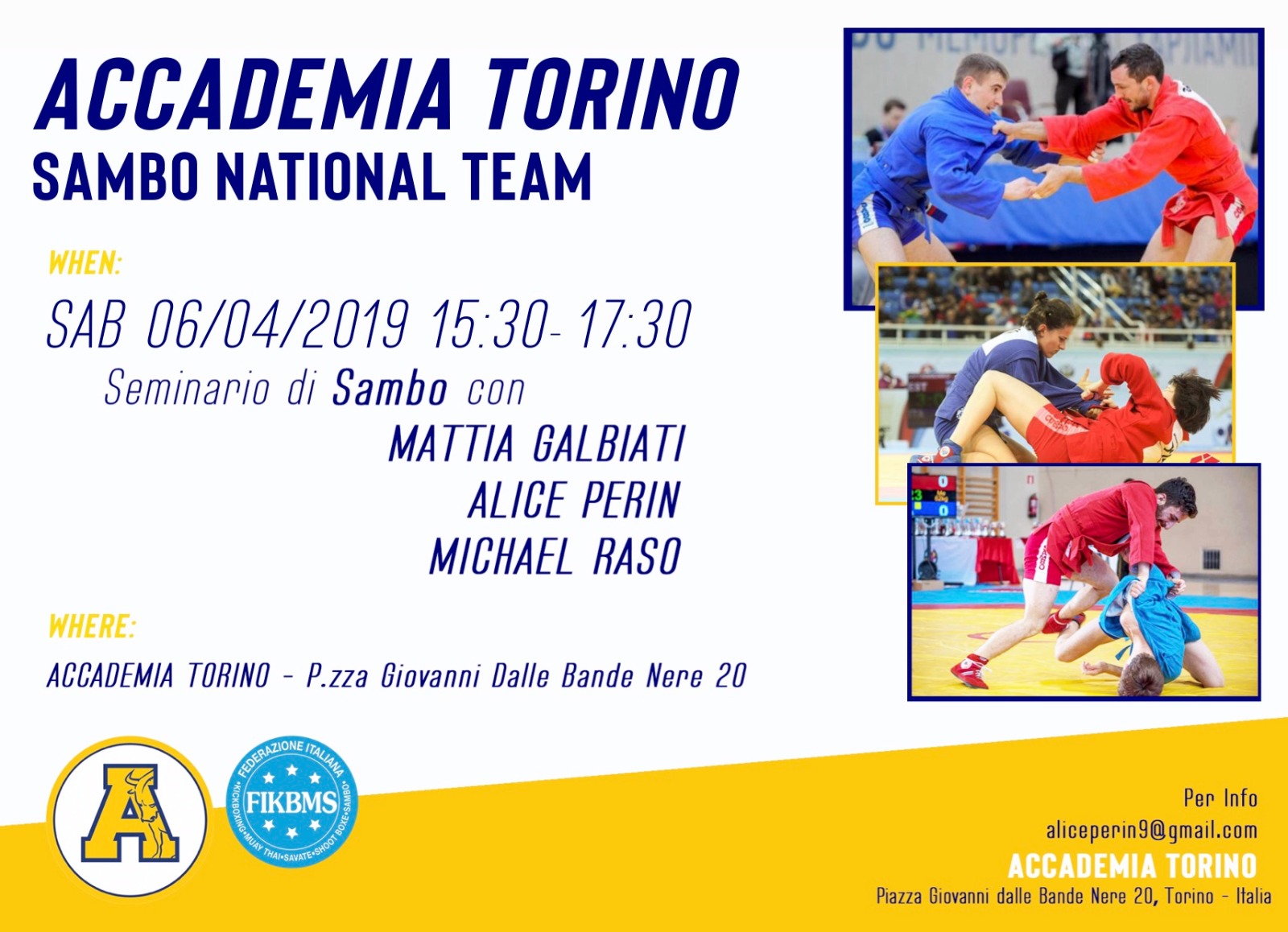 Locandina Stage SAMBO a Torino